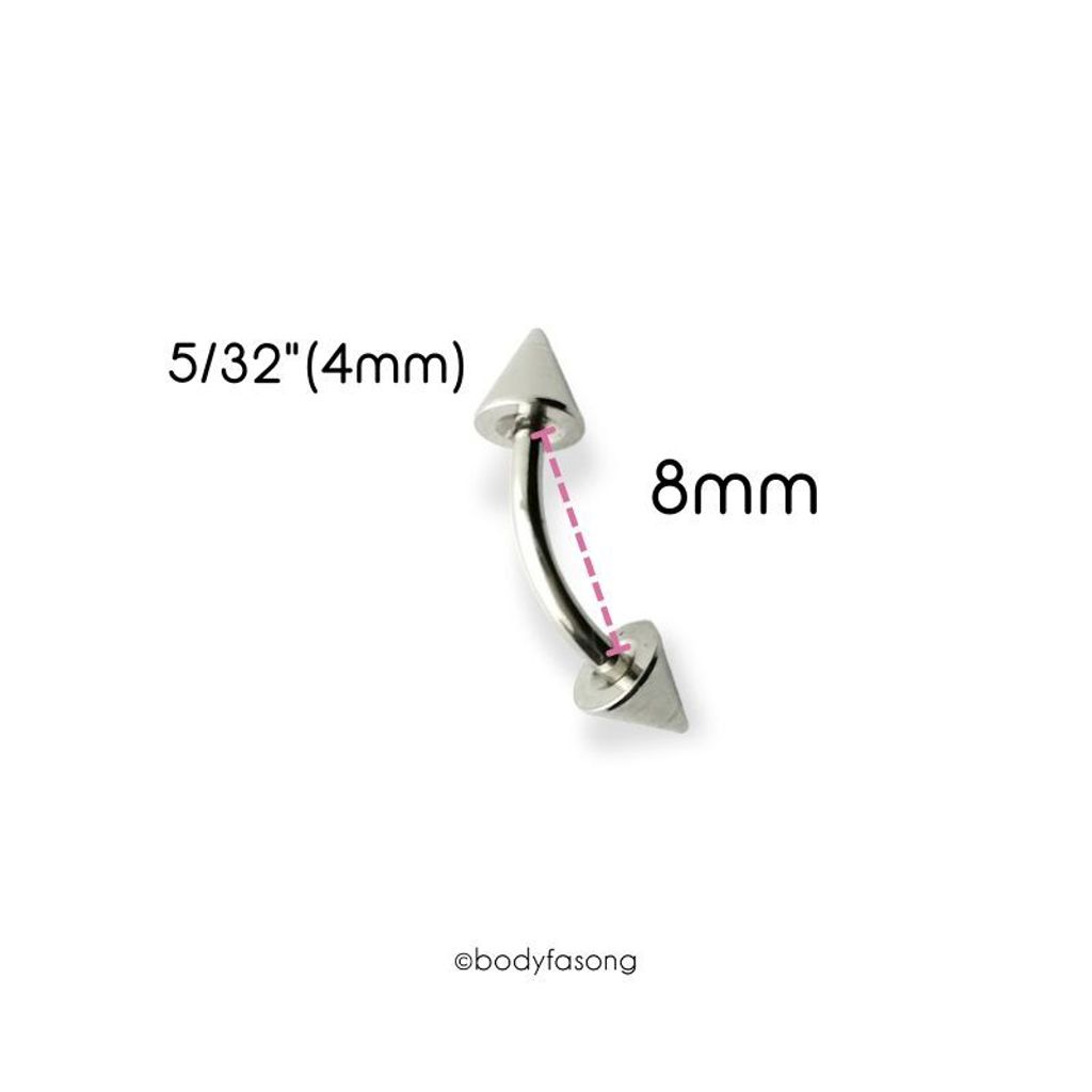 16G錐彎曲槓鈴-長8mmx4mm