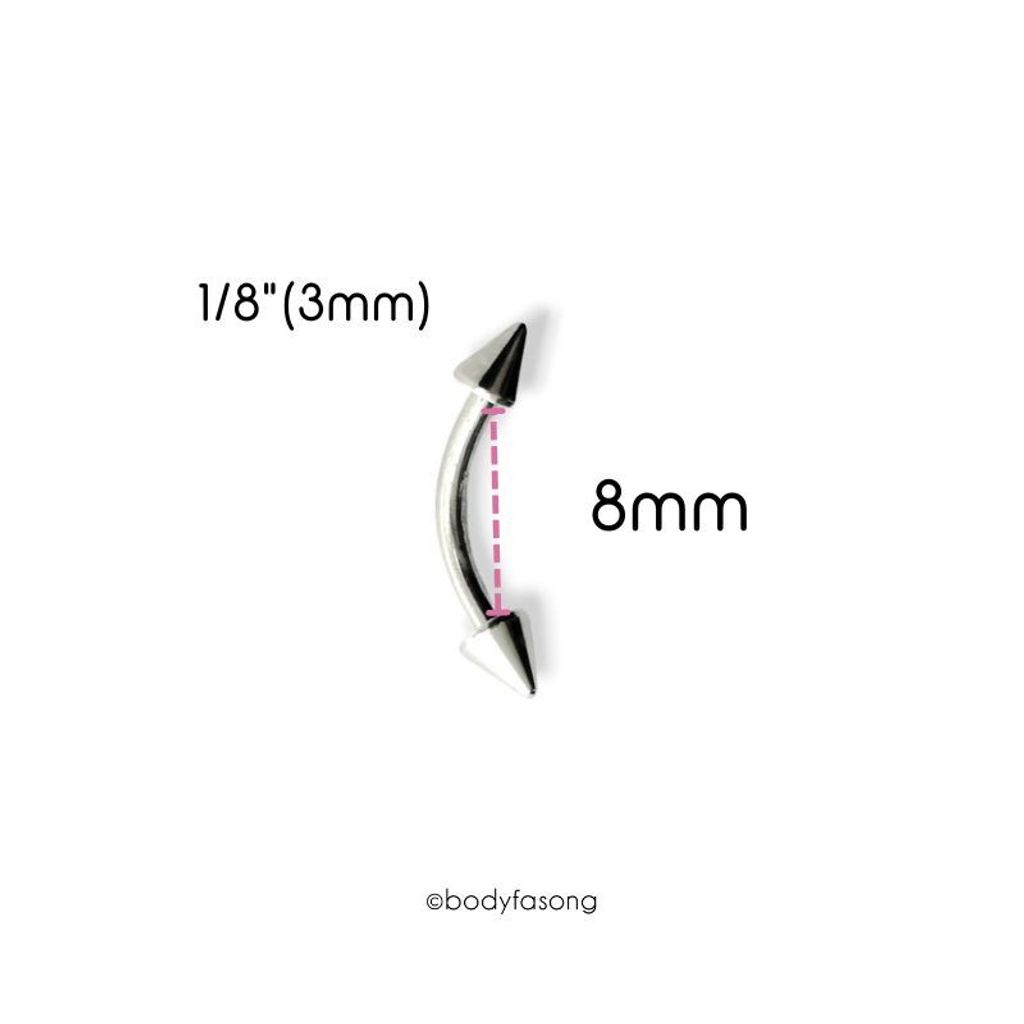 16G錐彎曲槓鈴-長8mmx3mm