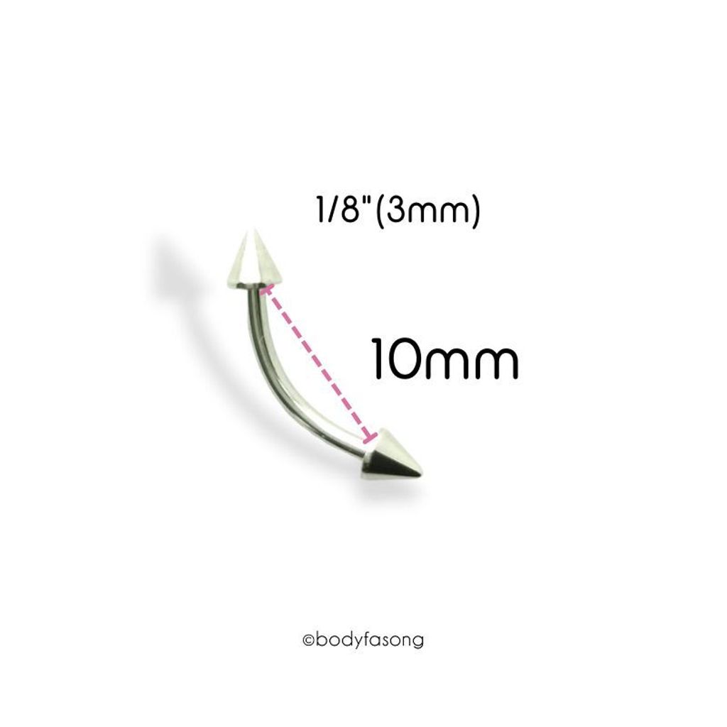 16G錐彎曲槓鈴-長10mmx3mm