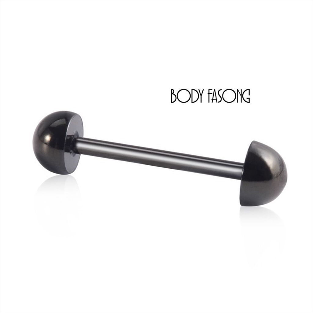 半圓 舌環_黑色