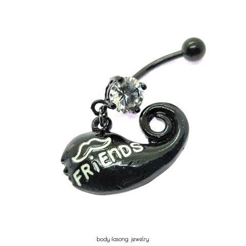 可愛鯨魚肚臍環