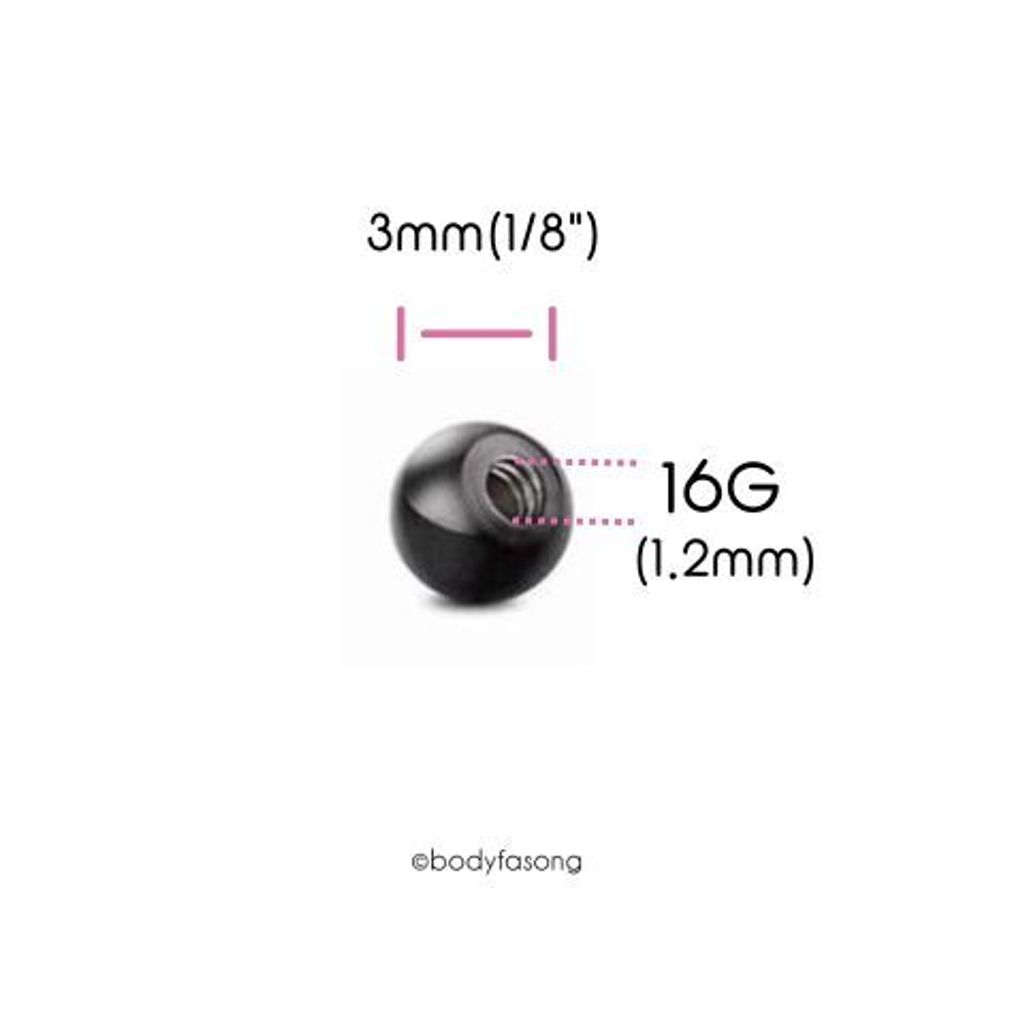 16G黑鈦鎖珠-直徑3mm