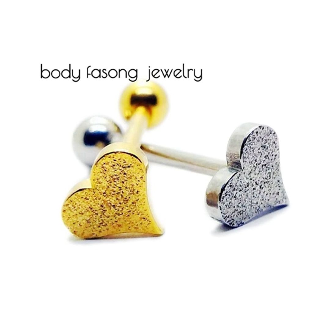 啞光款 愛心舌環