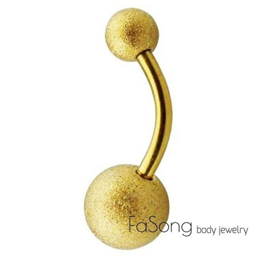 啞光金肚臍環