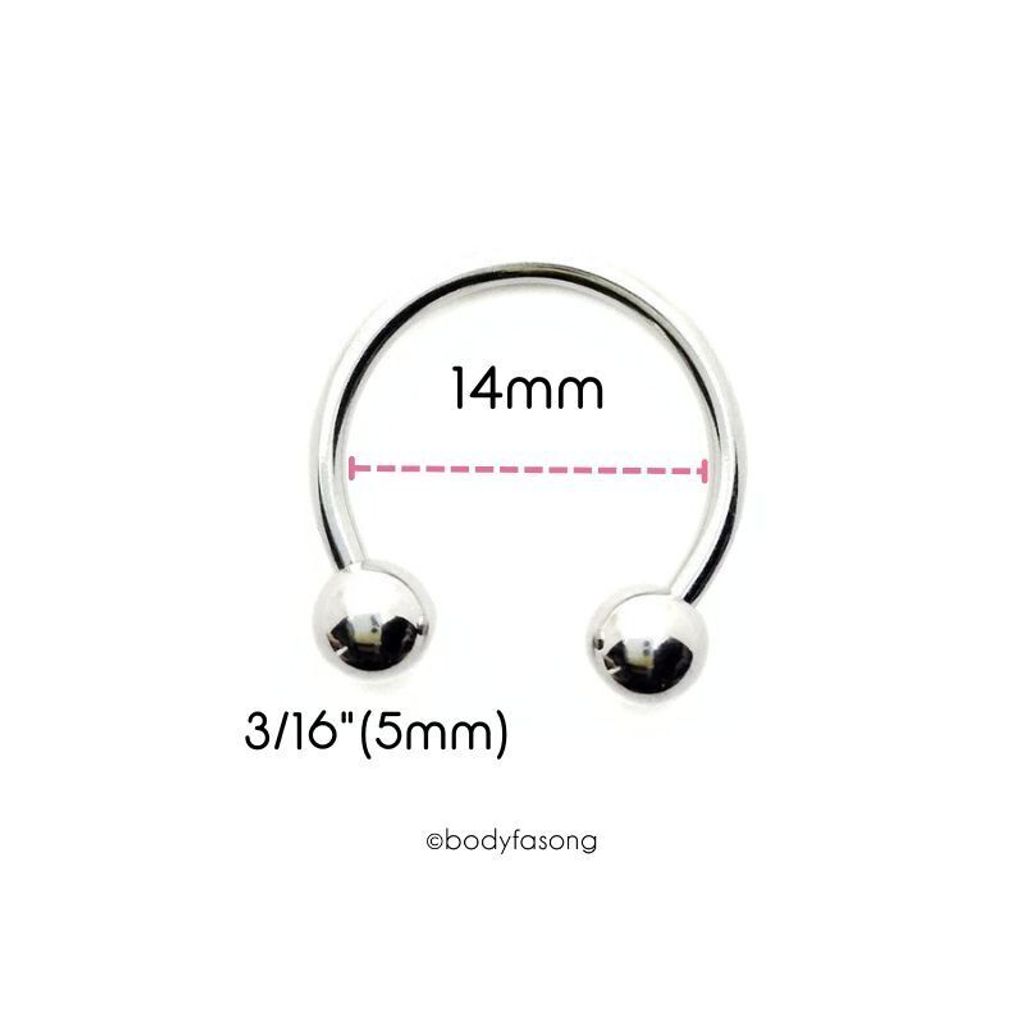 14G馬蹄槓鈴-內徑14mm