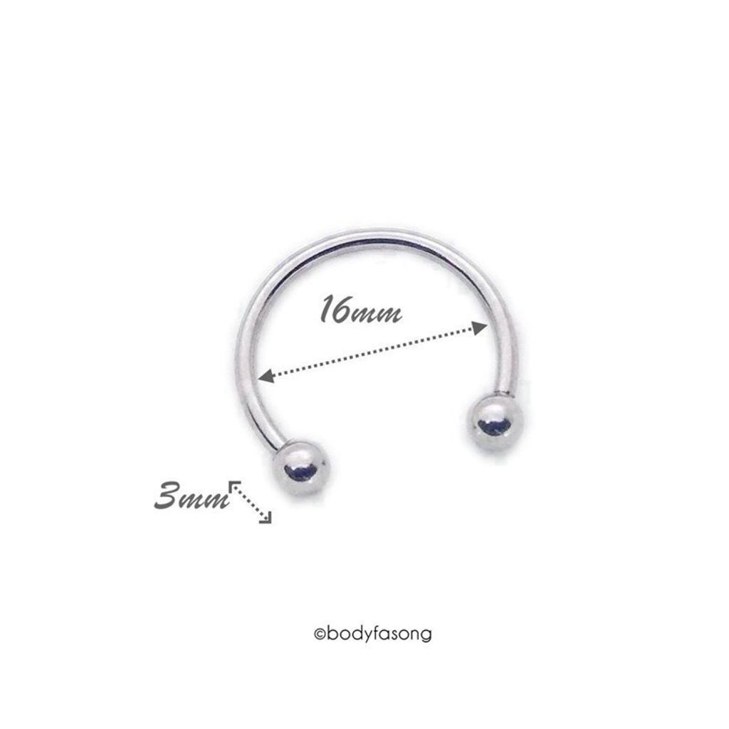 16G馬蹄槓鈴-內徑16mm