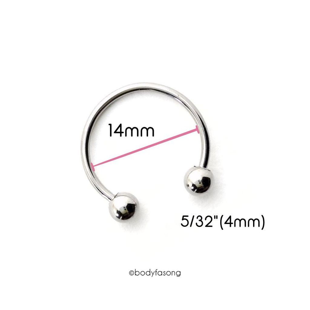 14G馬蹄槓鈴-內徑14mm