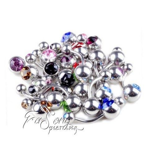 基本雙鑽肚臍環