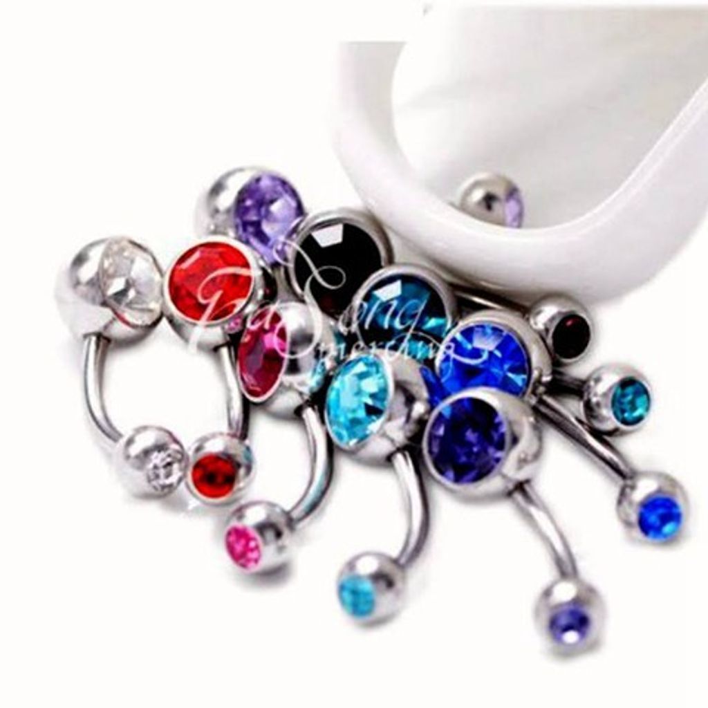 基本雙鑽肚臍環