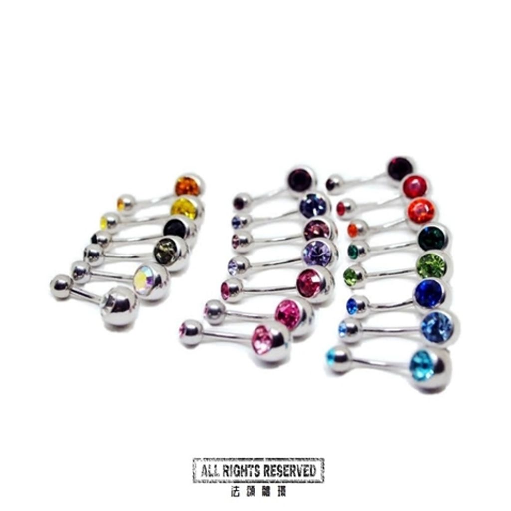 基本雙鑽肚臍環