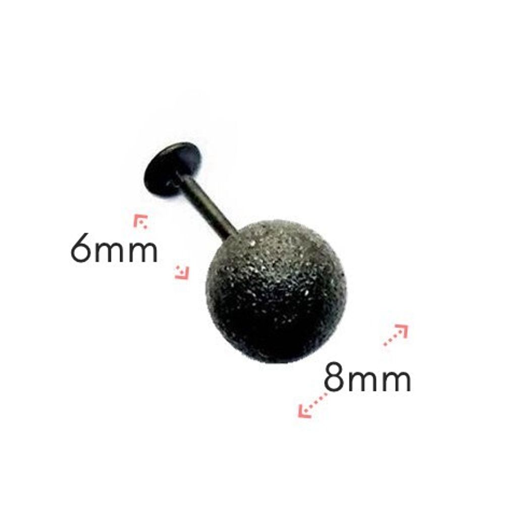 超誇張大面徑亞光黑 唇環-長6mm