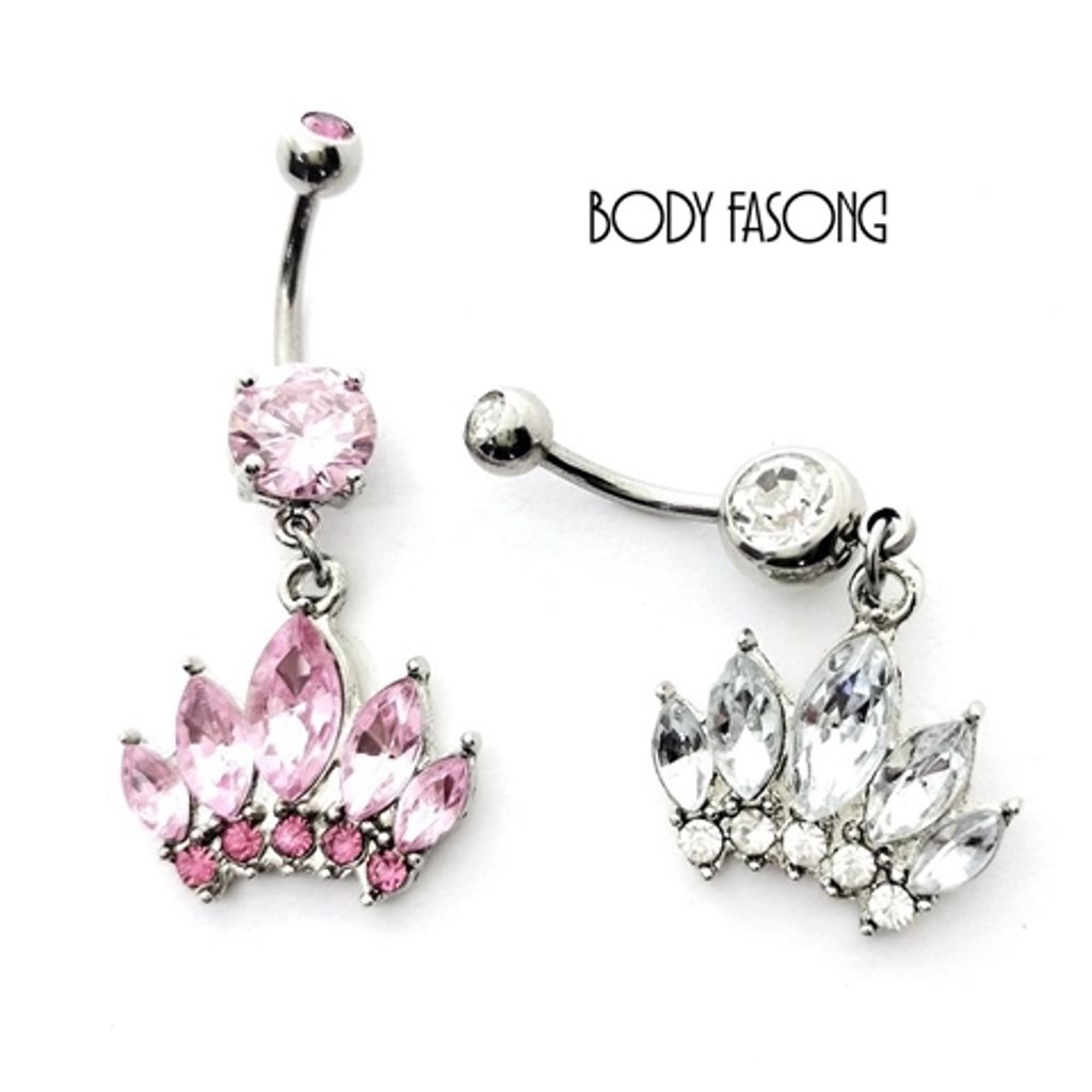 水晶睡蓮 肚臍環