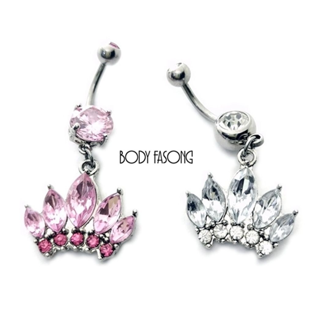 水晶睡蓮 肚臍環