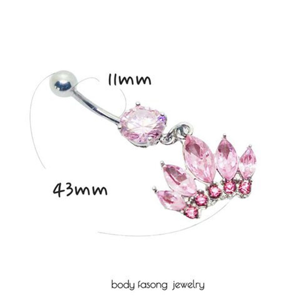 水晶睡蓮 肚臍環 尺寸