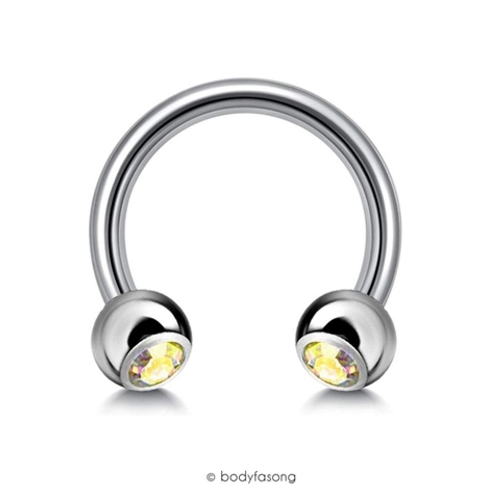 14G AB鑽珠5mm 馬蹄槓鈴