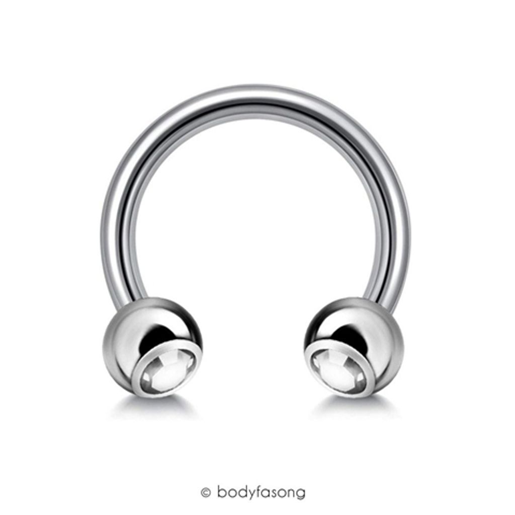 14G白鑽珠5mm 馬蹄槓鈴