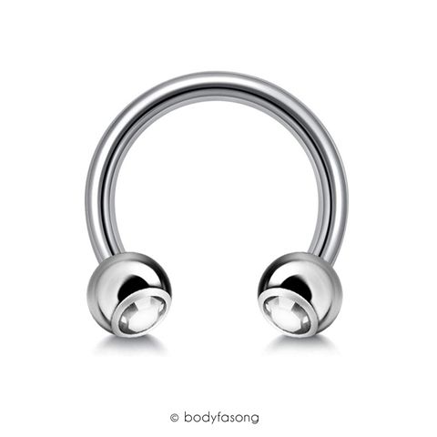 14G白鑽珠5mm 馬蹄槓鈴