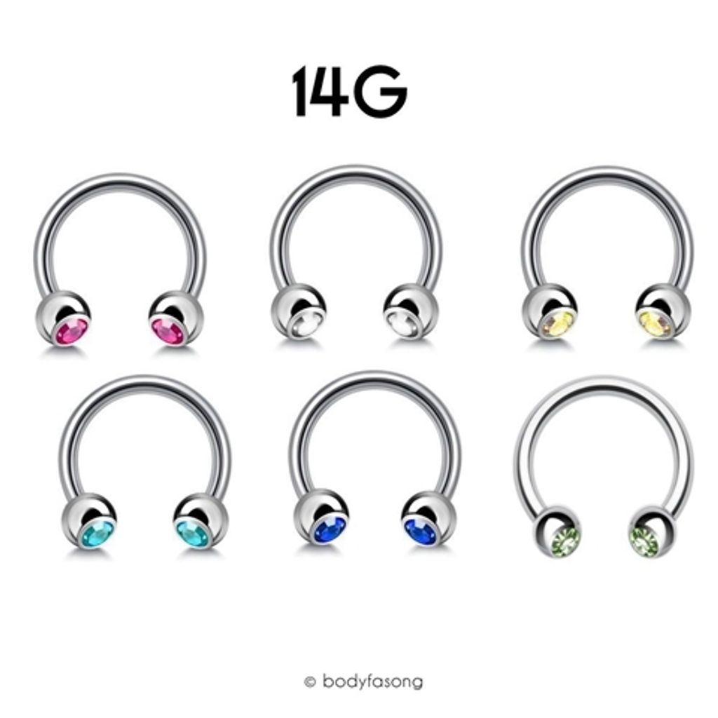 14G鑽珠5mm 馬蹄槓鈴