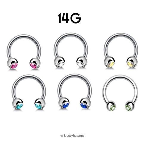 14G鑽珠5mm 馬蹄槓鈴