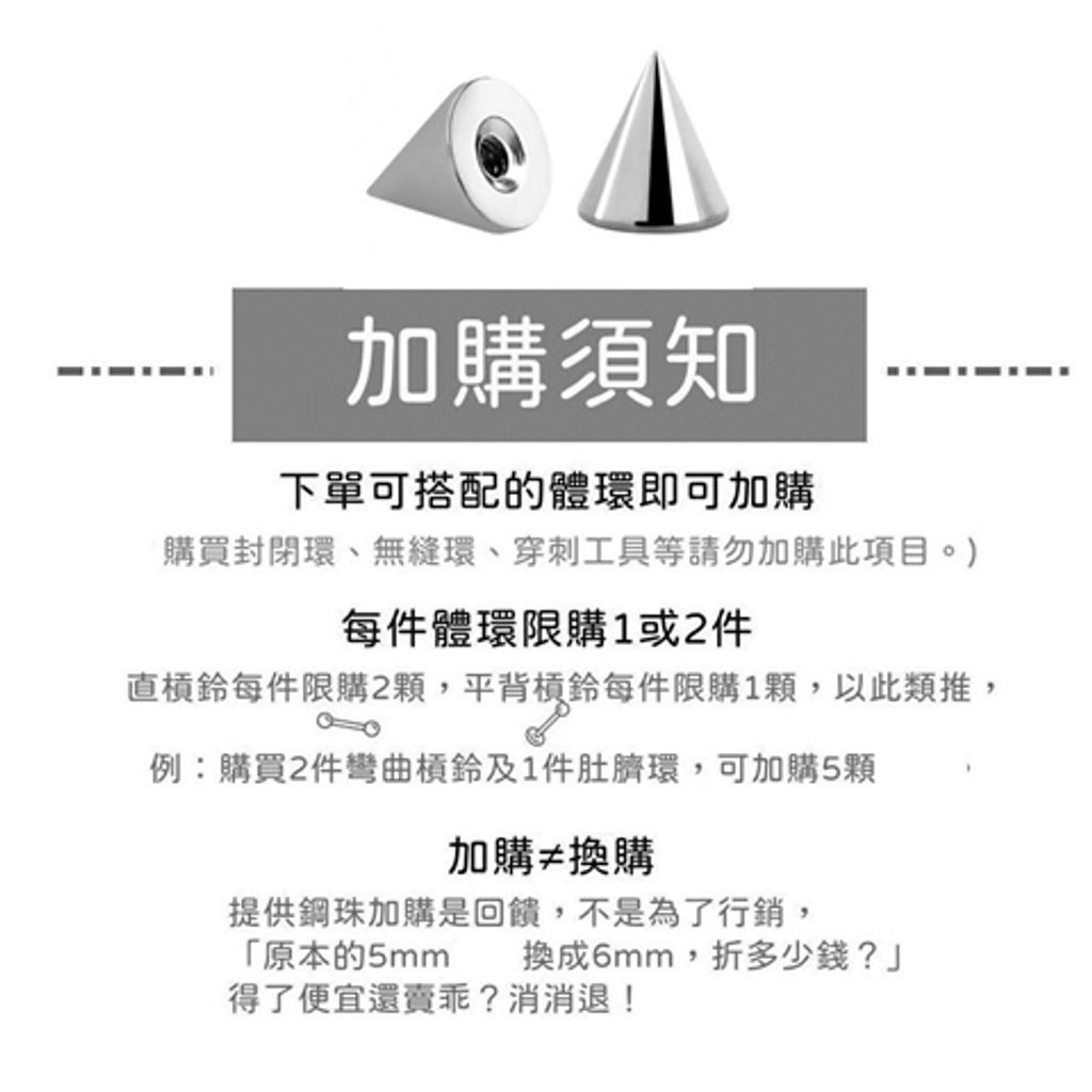 加購穿環配件須知