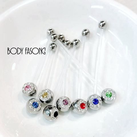 多重鑽面懷孕肚臍環