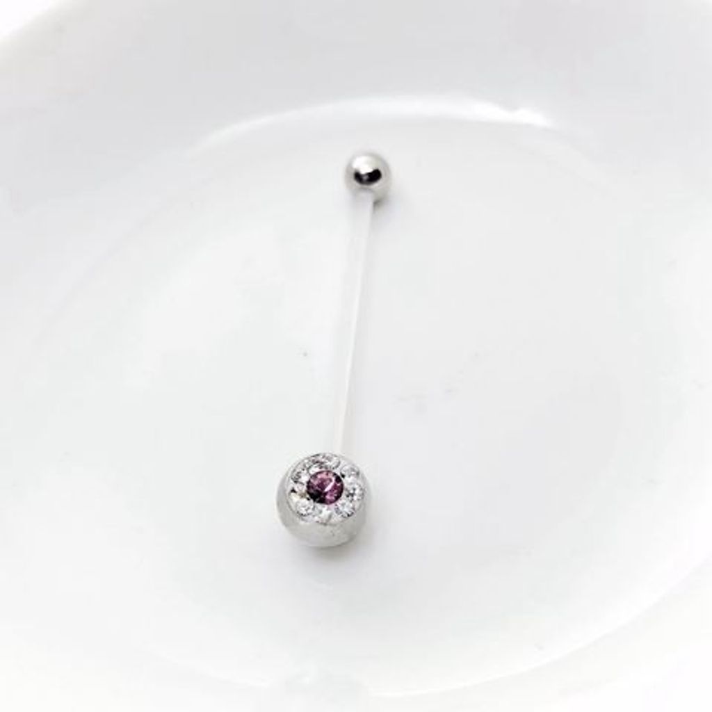 多重鑽面懷孕肚臍環-紫羅蘭