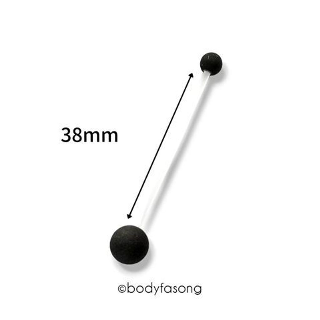 懷孕用肚臍環啞光黑_38mm