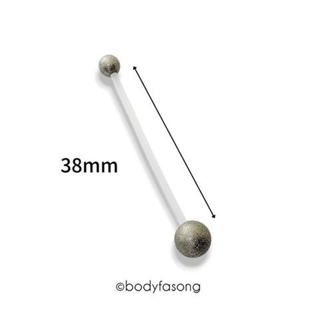 懷孕用肚臍環啞光銀_38mm