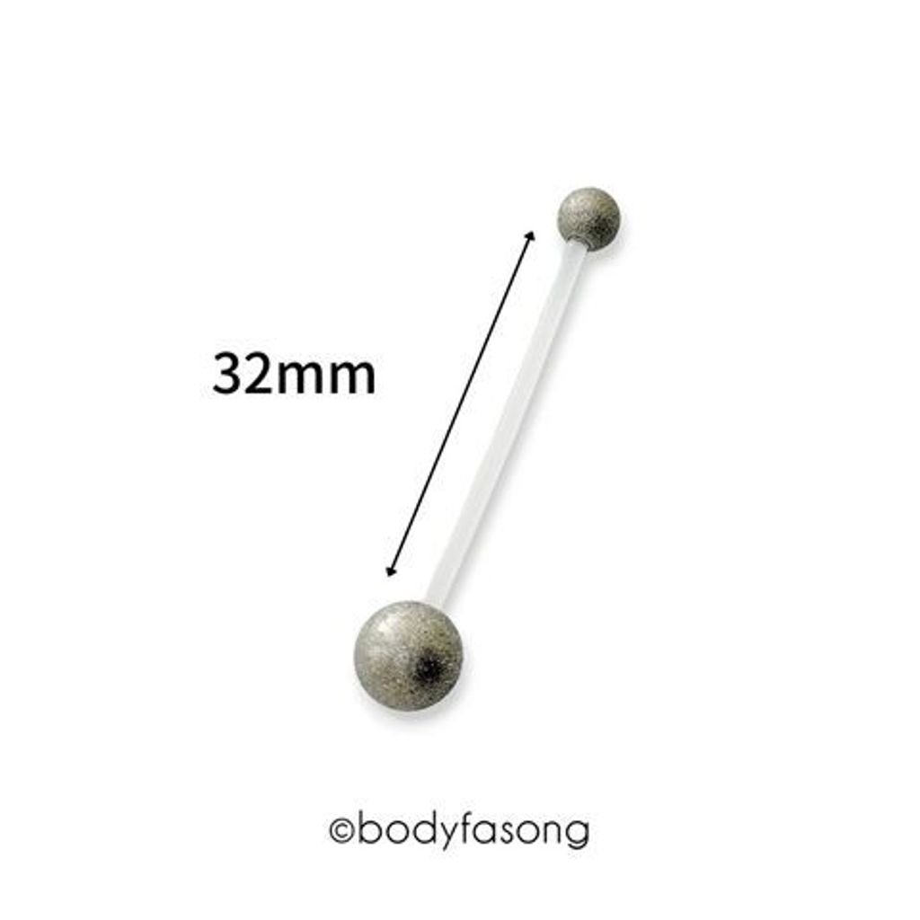 懷孕用肚臍環啞光銀_32mm