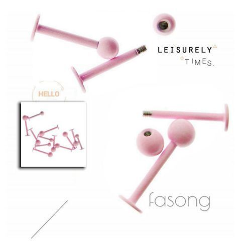 16G粉圓 唇釘 耳針