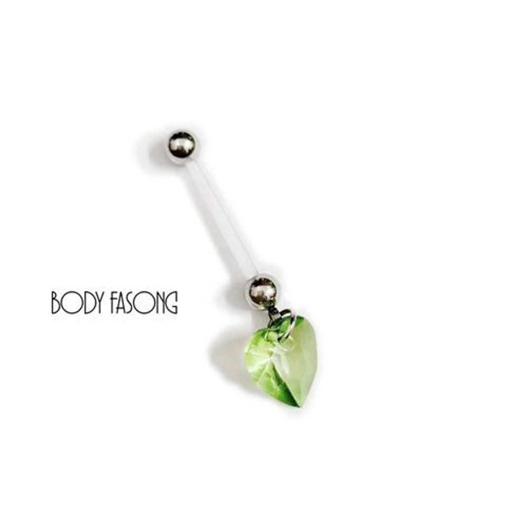 懷孕用肚臍環 蘋心_針長18mm