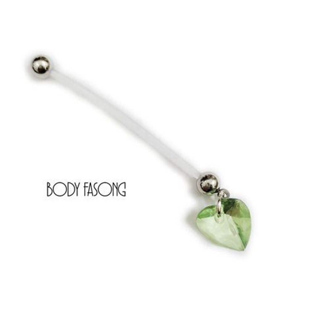 懷孕用肚臍環 蘋心_針長38mm