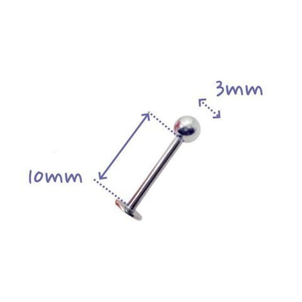 16G鋼珠款Labret長10mmx3