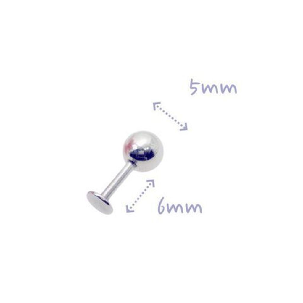 16G鋼珠款Labret長6mmx5