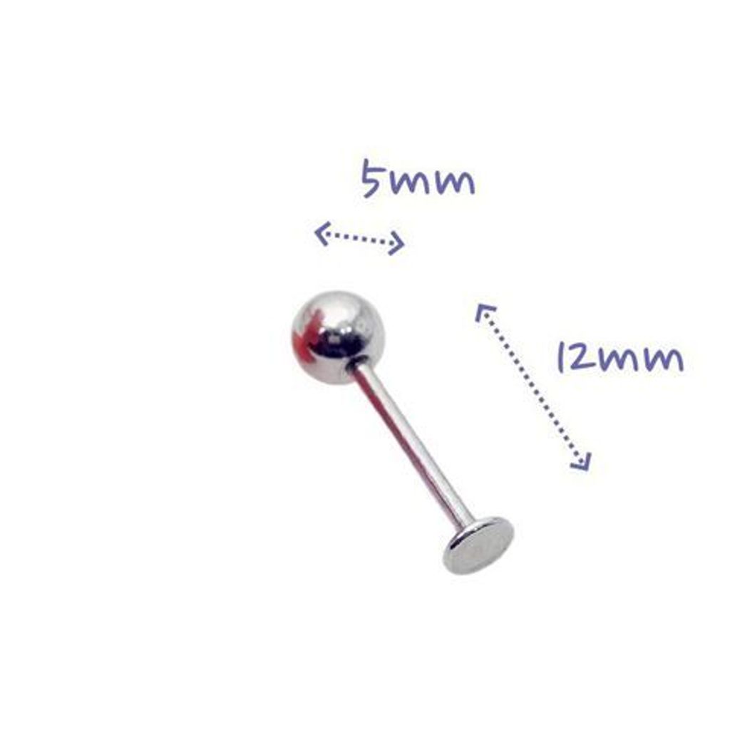16G鋼珠款Labret長12mmx5