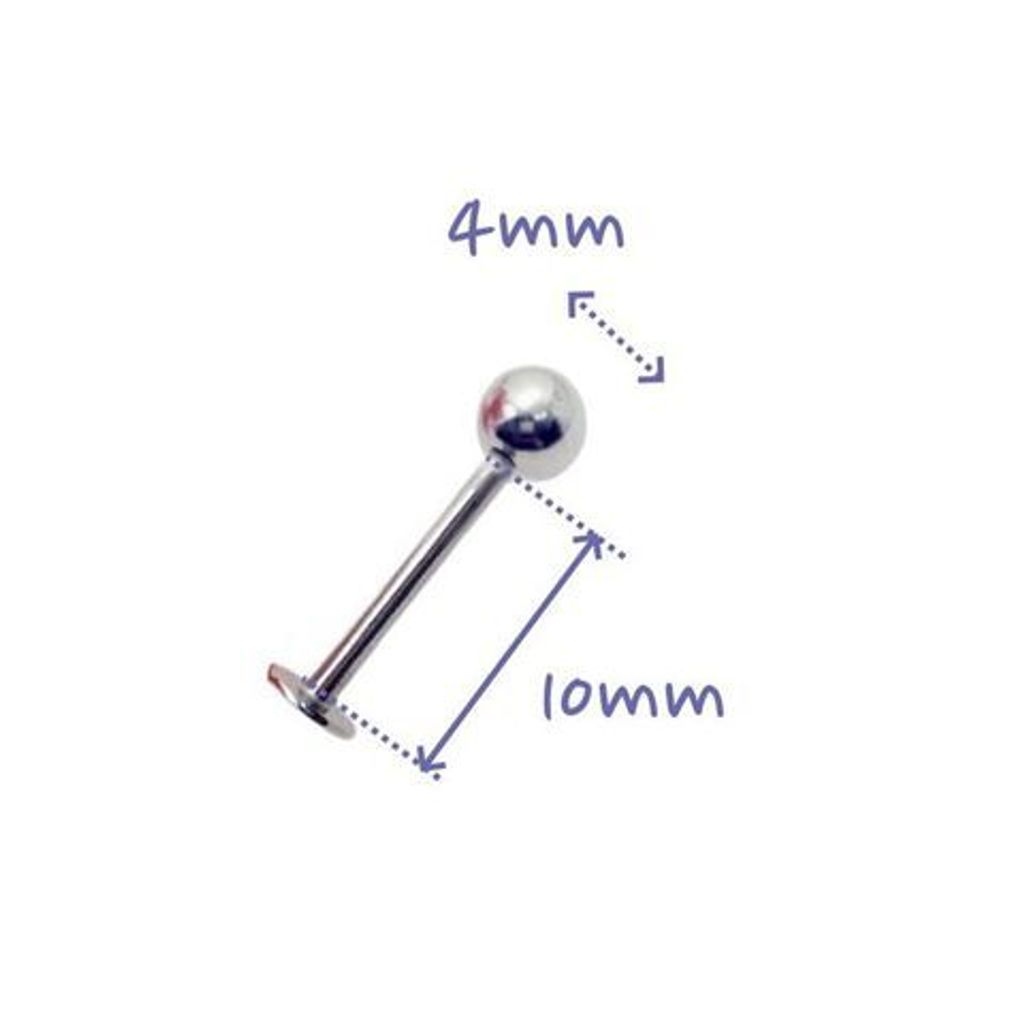 16G鋼珠款Labret長10mmx4