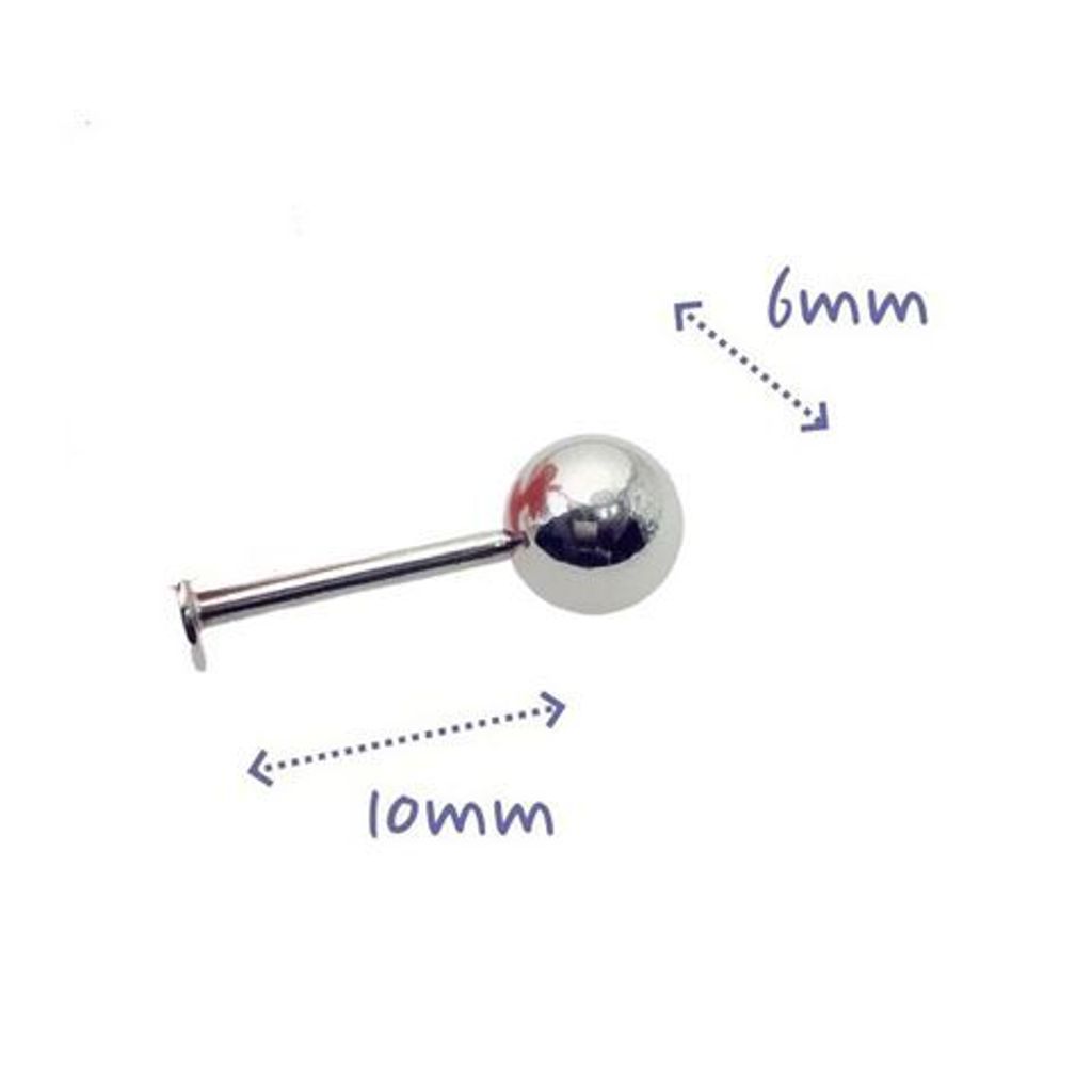 16G鋼珠款Labret長10mmx6