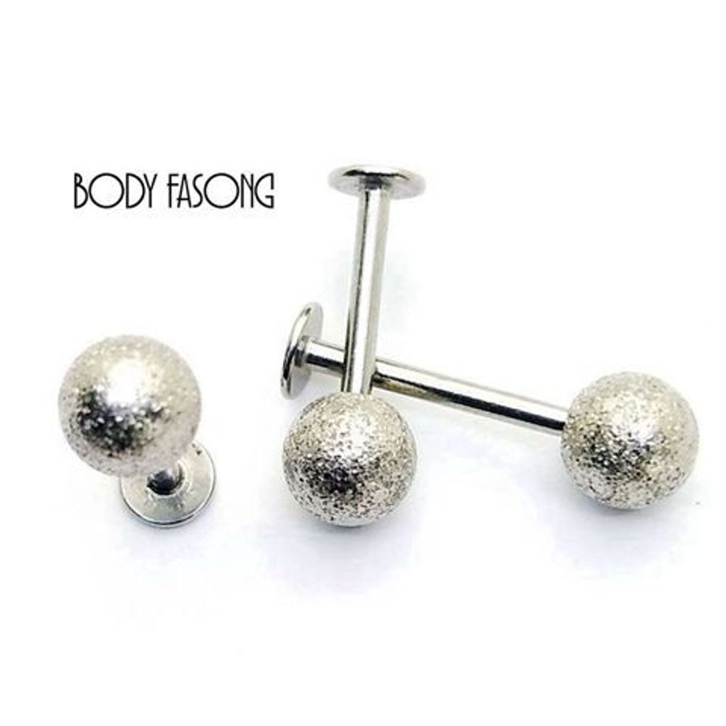 16G亞光銀 耳針 唇釘