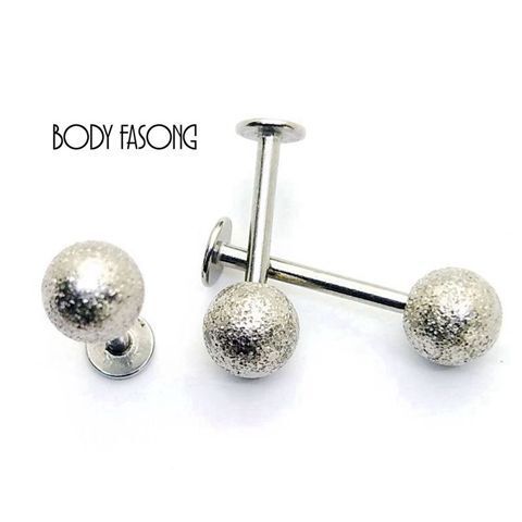 16G亞光銀 耳針 唇釘