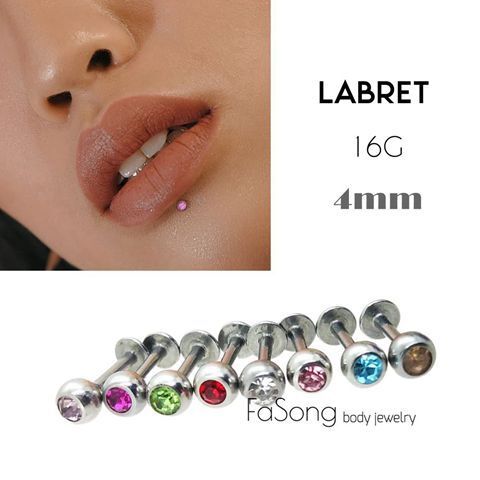 16G鑽面4mm 耳針 鼻釘 唇環