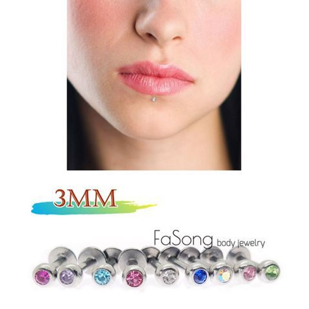 16G鑽面3mm 耳針 鼻釘 唇環