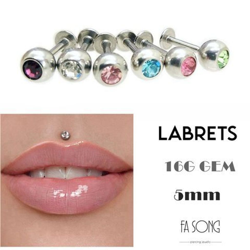 16G鑽面5mm 耳針 鼻釘 唇環