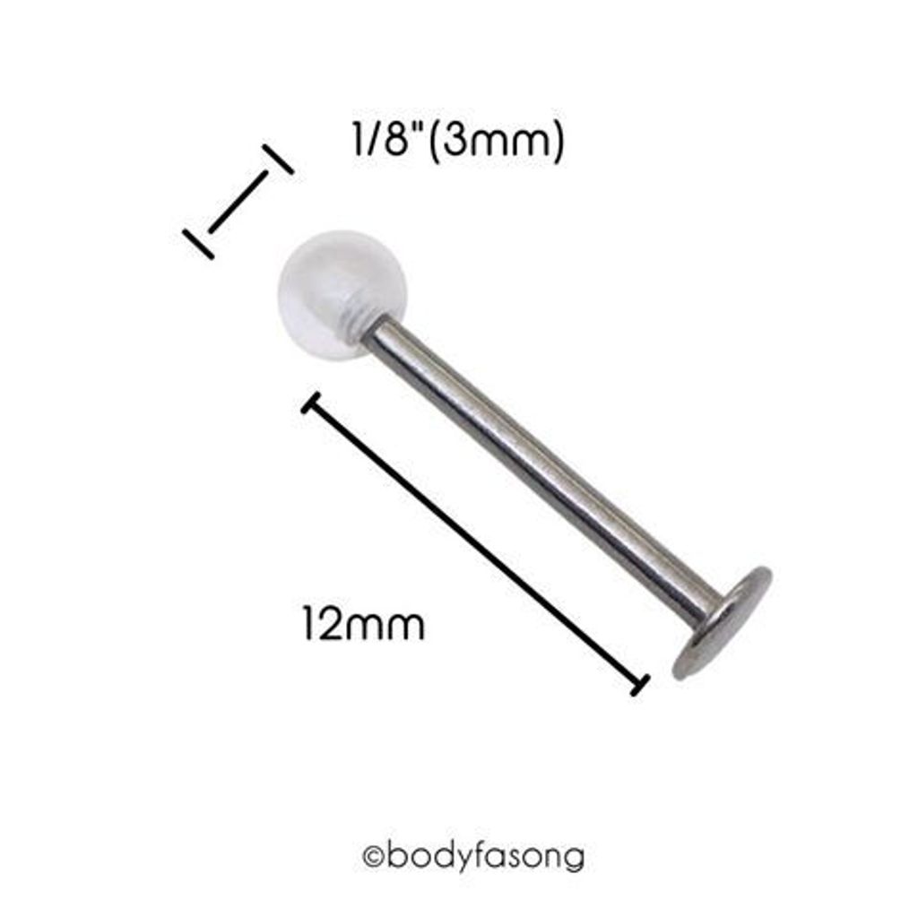 帶透明球平背槓鈴_長12mm