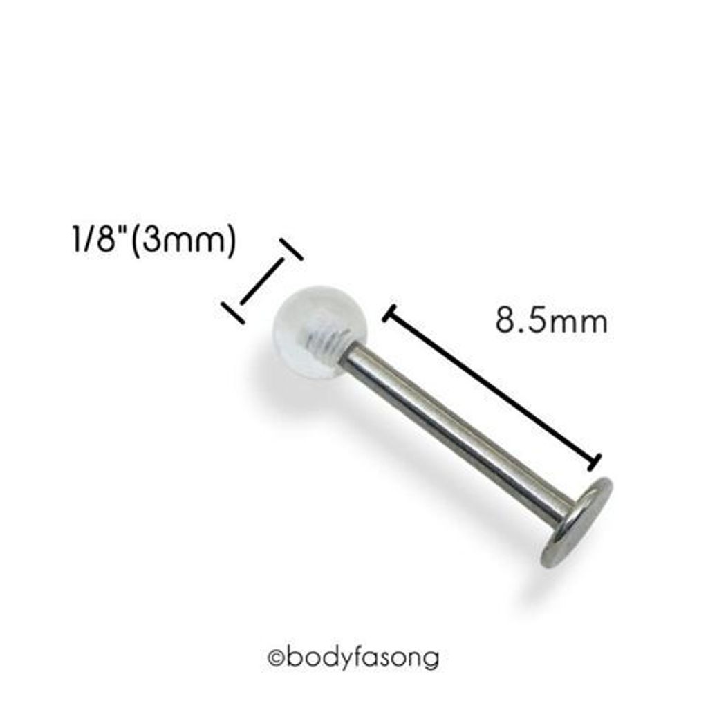 帶透明球平背槓鈴_長8.5mm