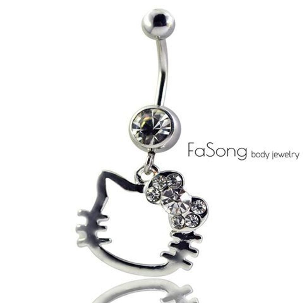 KITTY蝴蝶結款 肚臍環