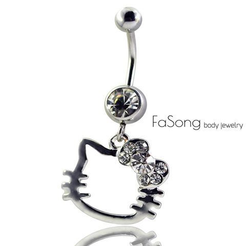 KITTY蝴蝶結款 肚臍環