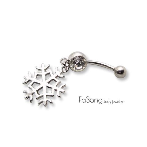 雪花 肚臍環