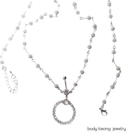 肚環鍊 腰鍊 鏤空密鑲圓