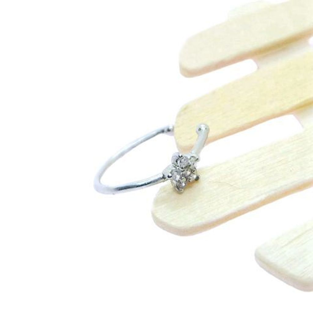 適合側鼻環配戴的密鑲小花開口環，沒有穿洞也能戴