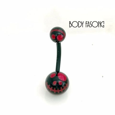 巫毒娃娃 肚臍環 黑色款